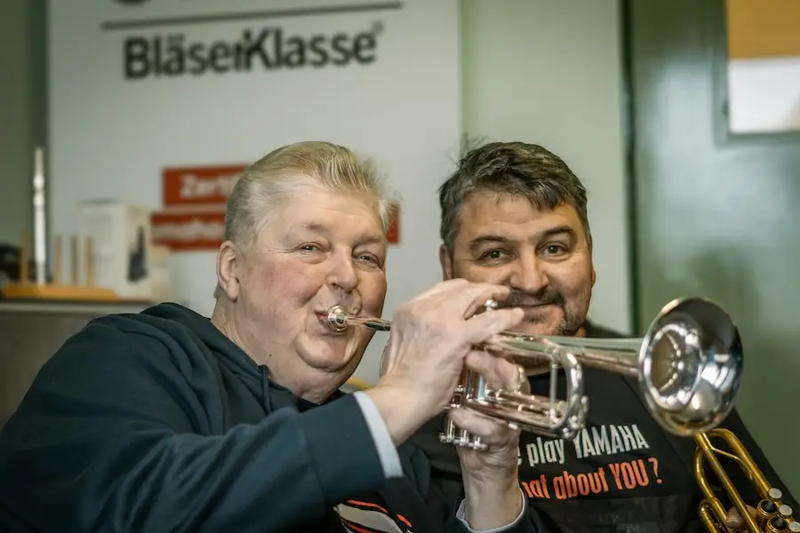 Wolfgang Schwalm mit unserer MK-Trompete